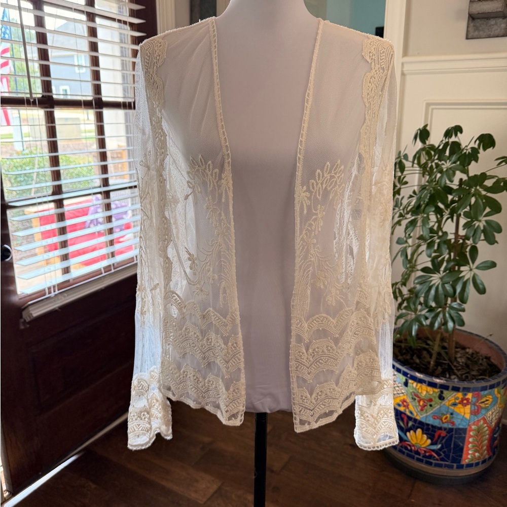 Angie Cream Lace Cardigan